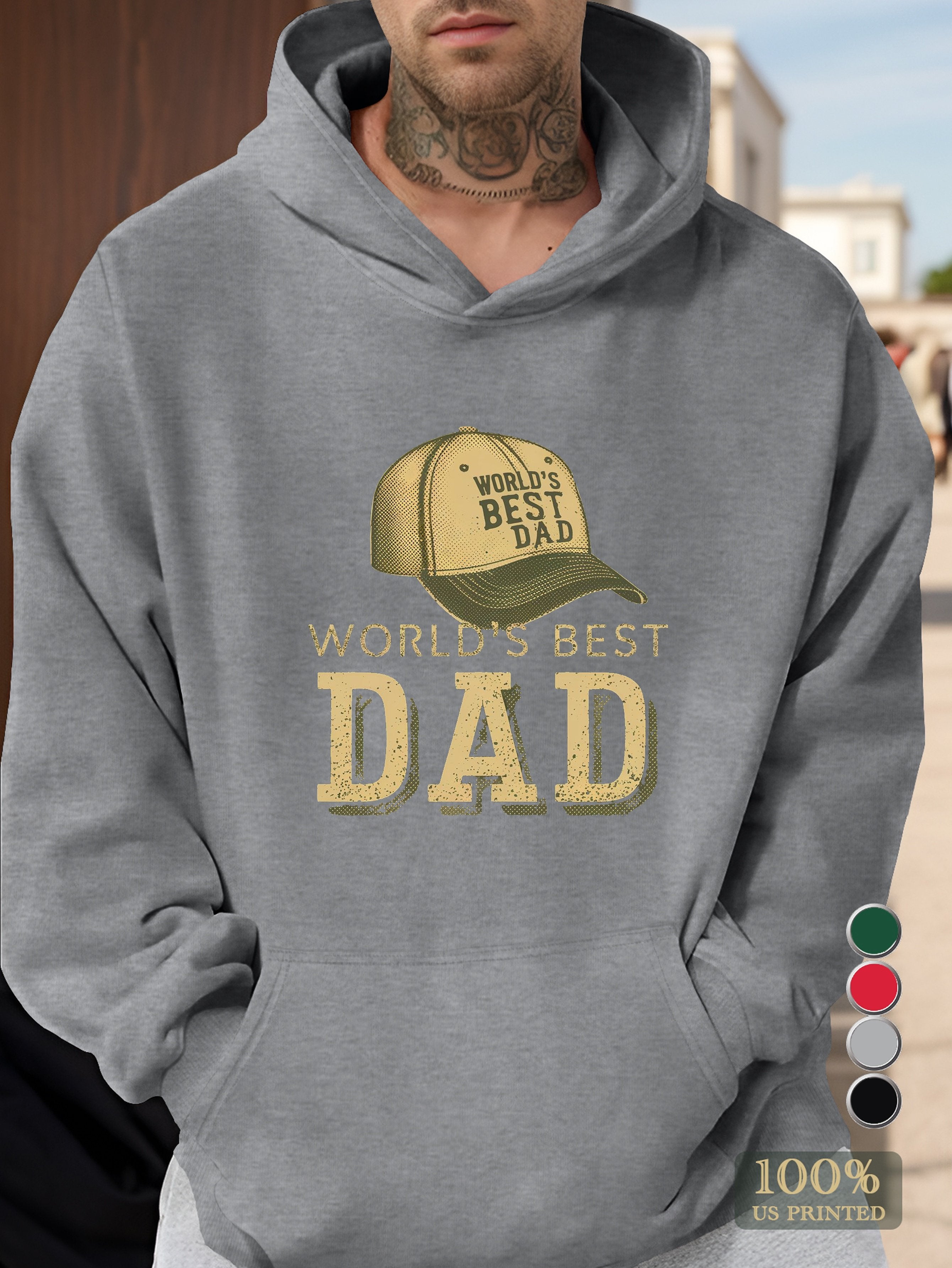 Vintage Father s Day Baseball Cap Men's hooded sweatshirt