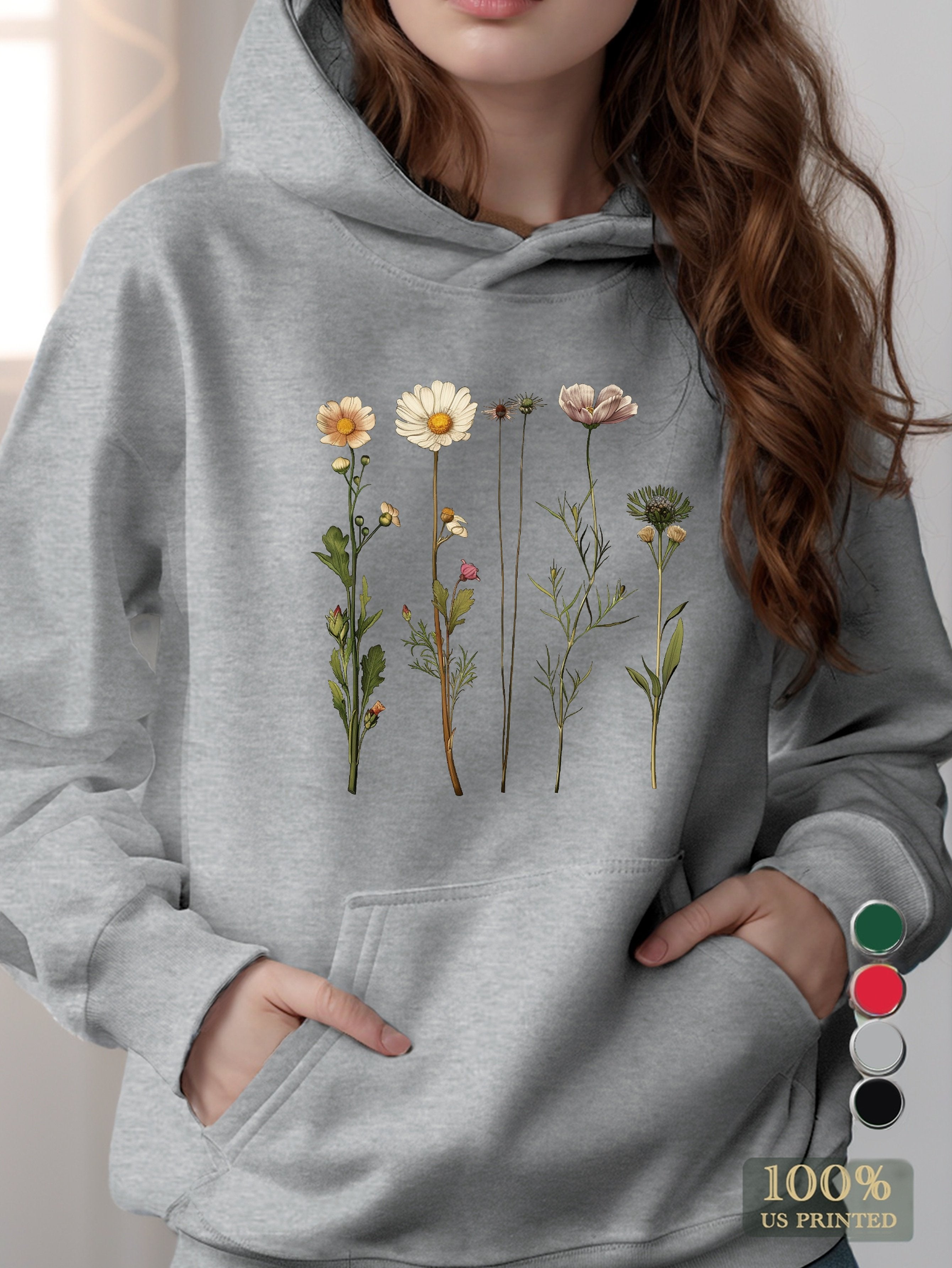 Vintage Botanical Illustrations women's hooded sweatshirt