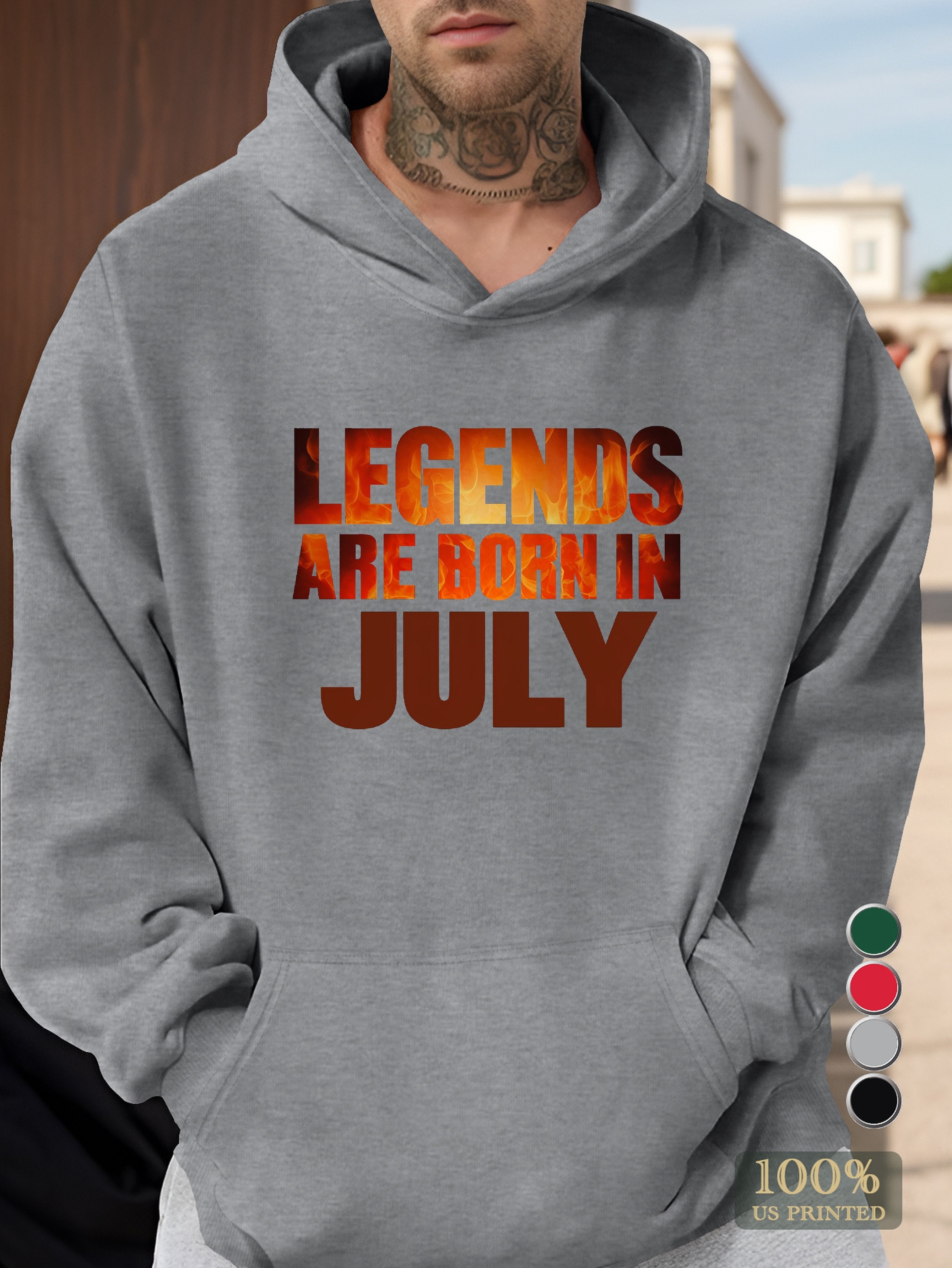 Legends Born in July Men's hooded sweatshirt