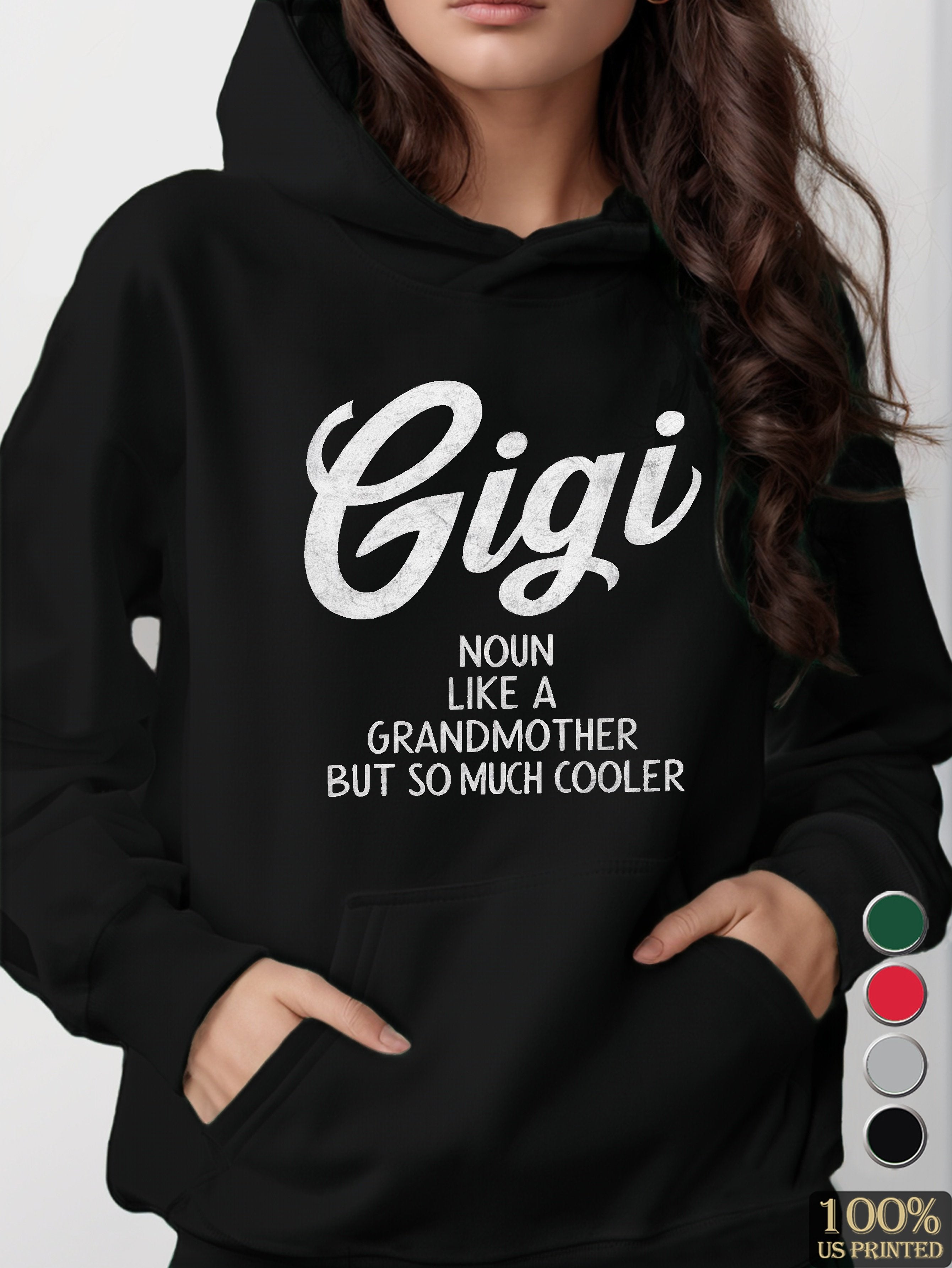 gigi typography illustration women's hooded sweatshirt