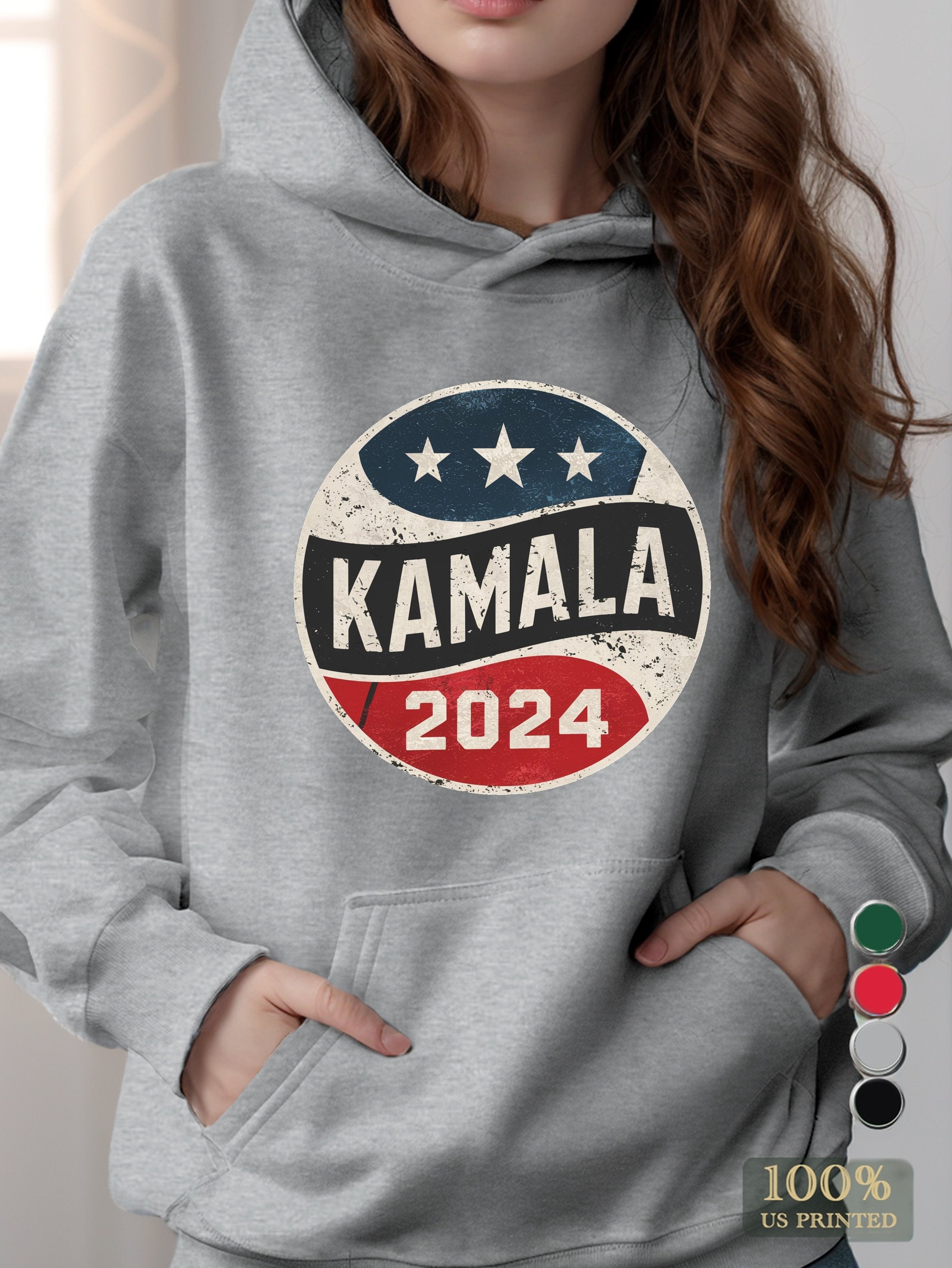 KAMALA emblem women's hooded sweatshirt