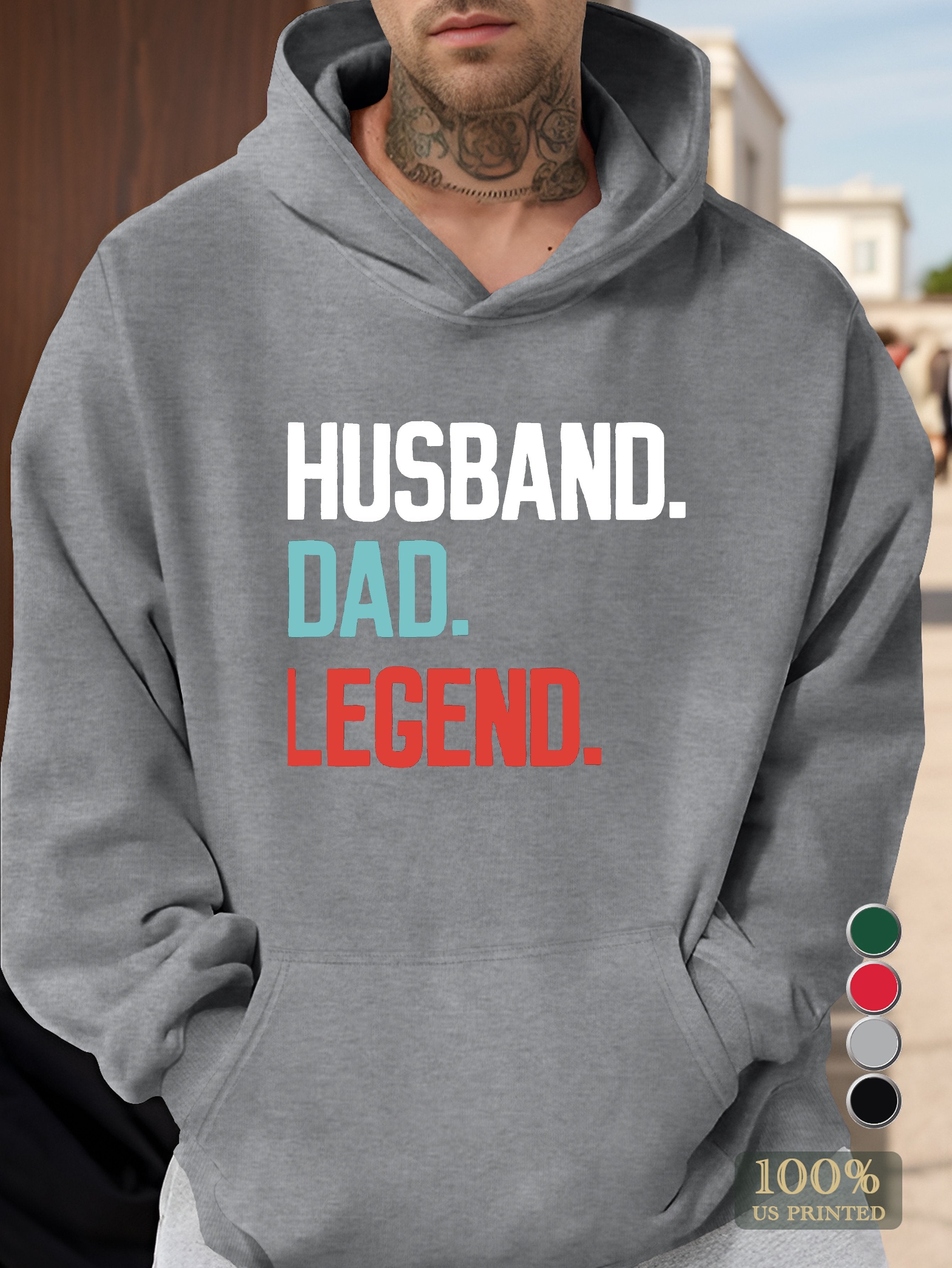 HUSBAND DAD LEGEND Men's hooded sweatshirt