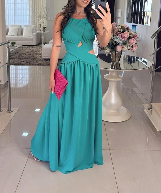 Colorful Round Neck Maxi Dress