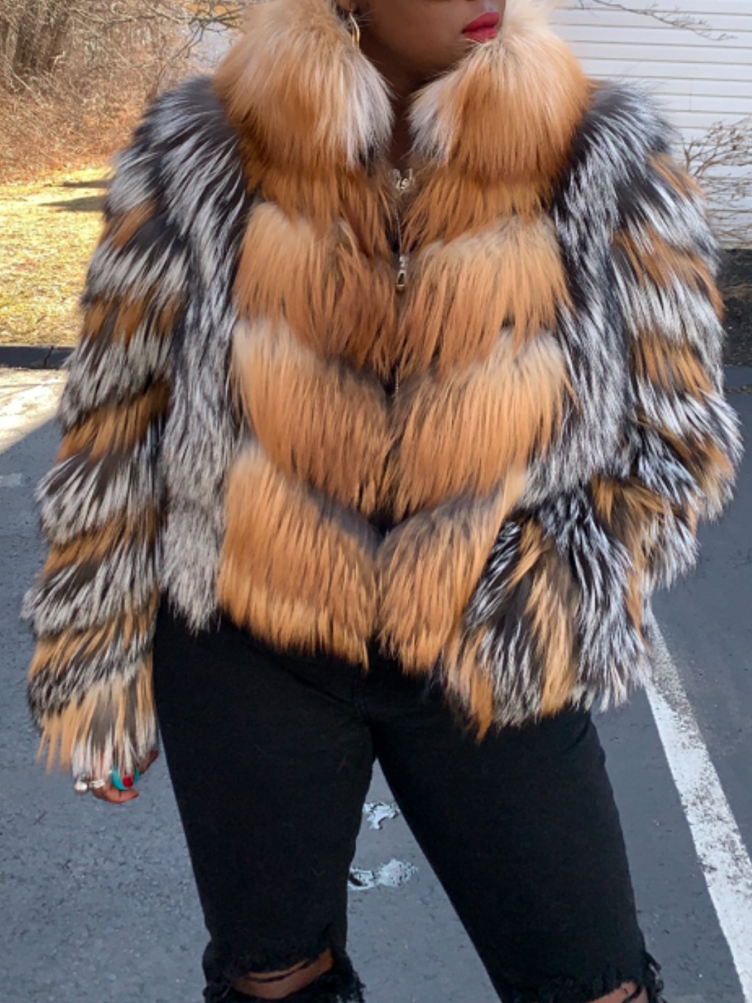 Fox Fur Patchwork Jacket