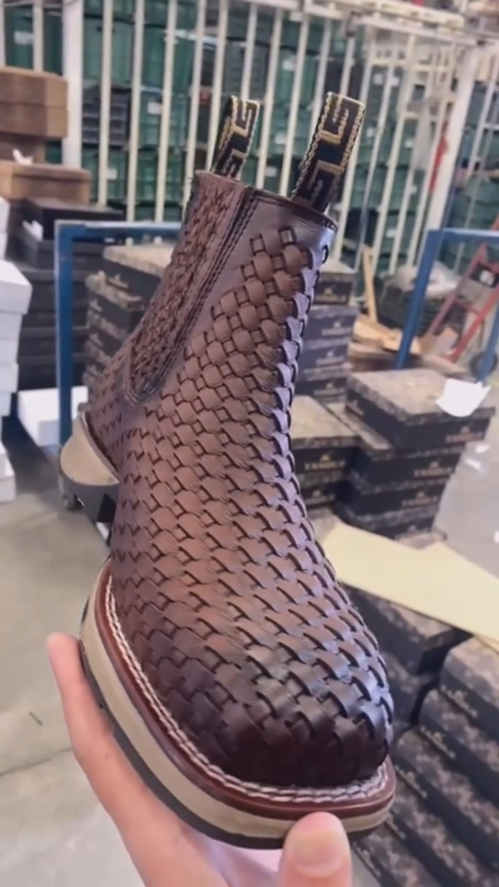 Chocolate Python Leather  Bootie